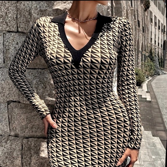 Knit Mix MIDI Dress - Picture 1 of 16